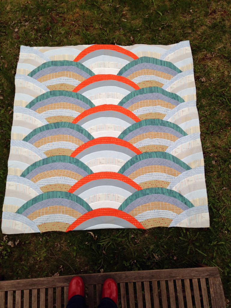 Giedra Bowser's (@threadnhoney) Molehills Quilt and fun red shoes